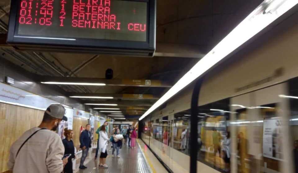 El horario del metro de Valencia para el puente del 9 d’Octubre