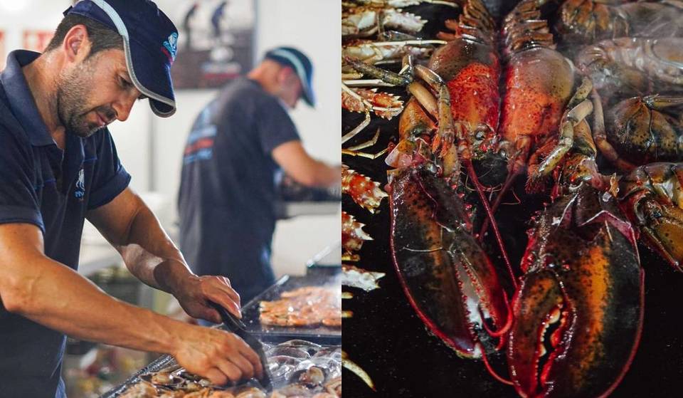 Last days of the biggest seafood fair in Valencia: lobsters, barnacles and spider crabs brought from Galicia with free entrance.