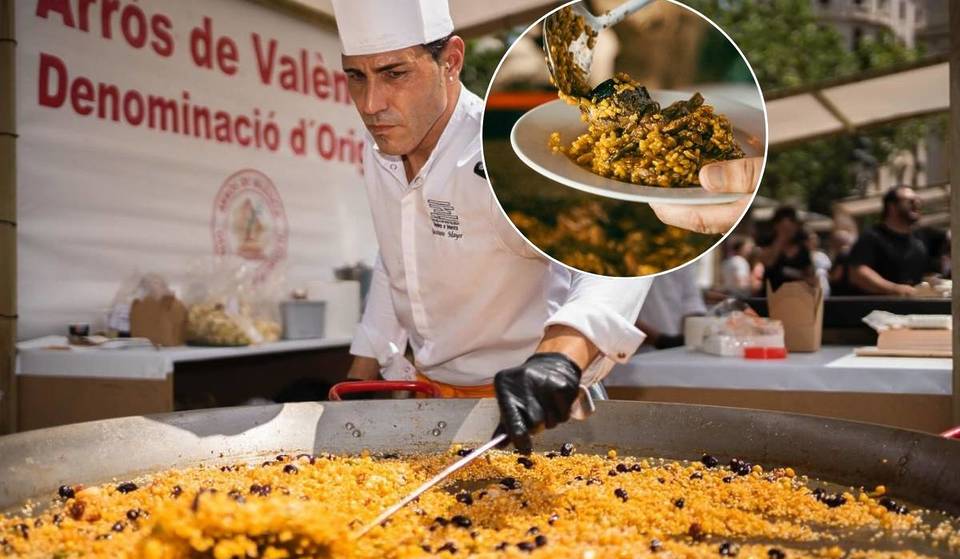 Rice party in the center of Valencia this weekend with portions of Valencian paella for 5 euros.