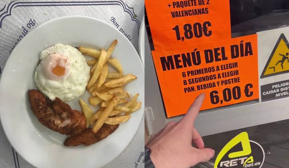 The cheapest set menu in Valencia: 14 dishes to choose from, a drink, and dessert for only €6.
