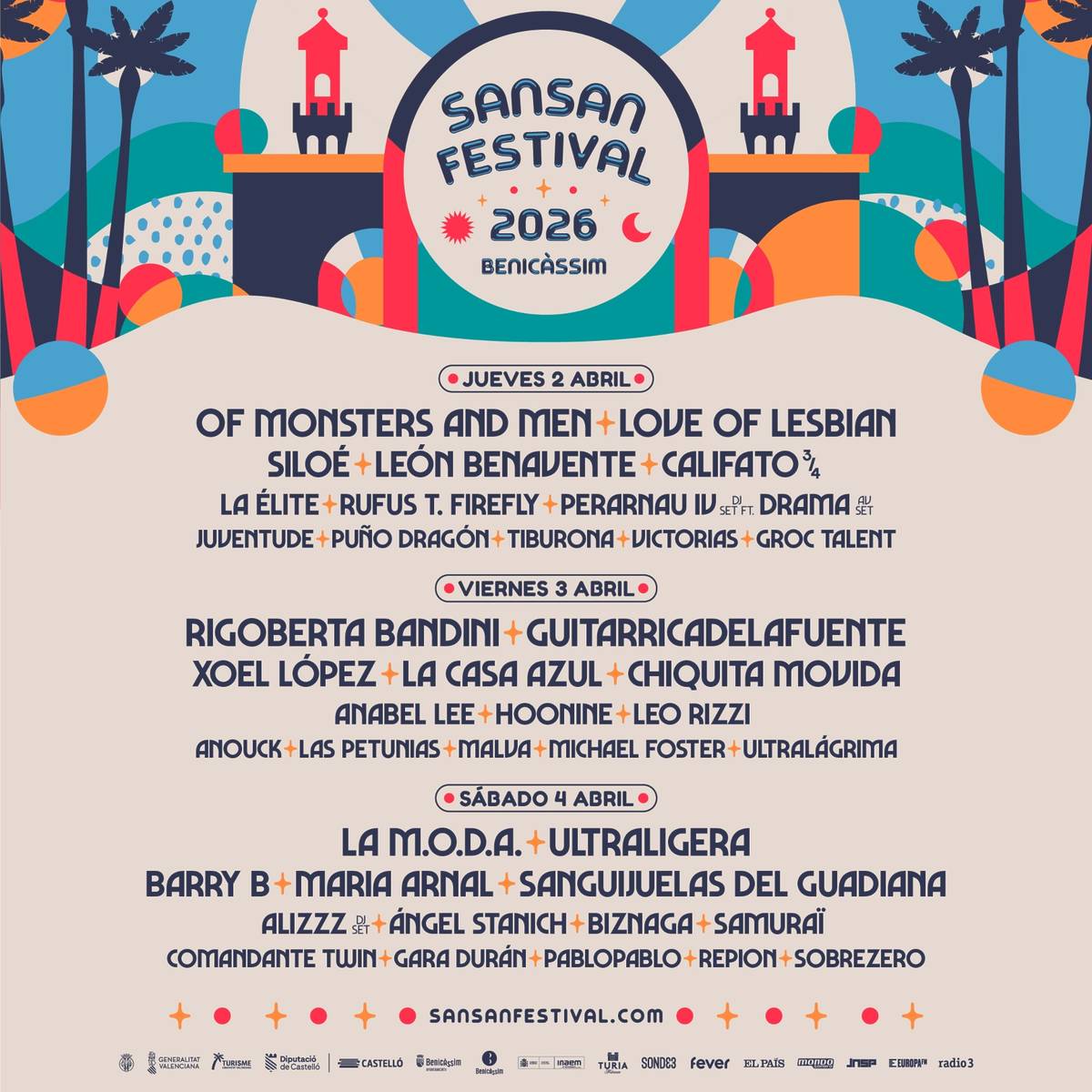 SanSan Festival - cartel por días