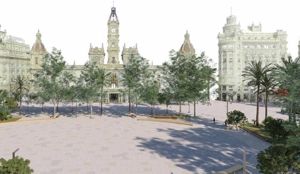Valencia presents the reform of the Town Hall Square: new space for mascletás and more shade
