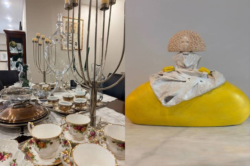 This house in Valencia is being emptied and everything is being sold: a market this weekend only with designer furniture and carved glassware.