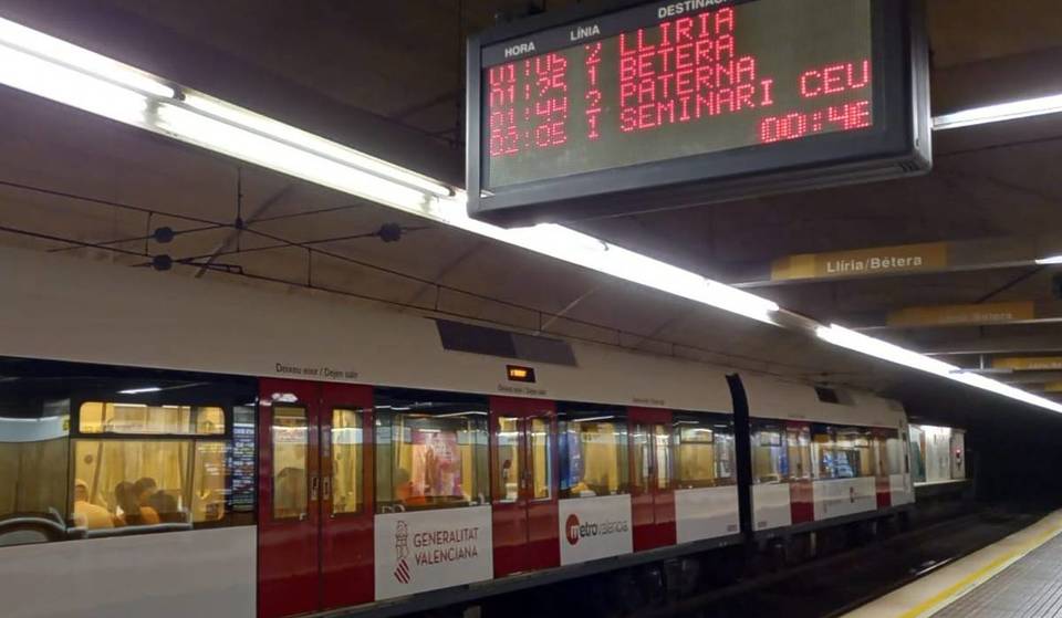 Confermato da Metrovalencia: treni notturni ogni 10, 20 e 40 minuti fino alle 3:00 durante la Settimana Santa