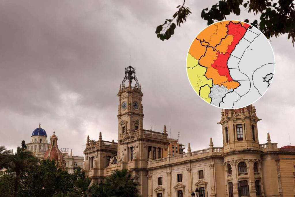 L’AEMET attiva l’allerta rossa per piogge estreme a Valencia e Castellón: livello massimo di allerta e fino a 250 l/m² in alcune zone