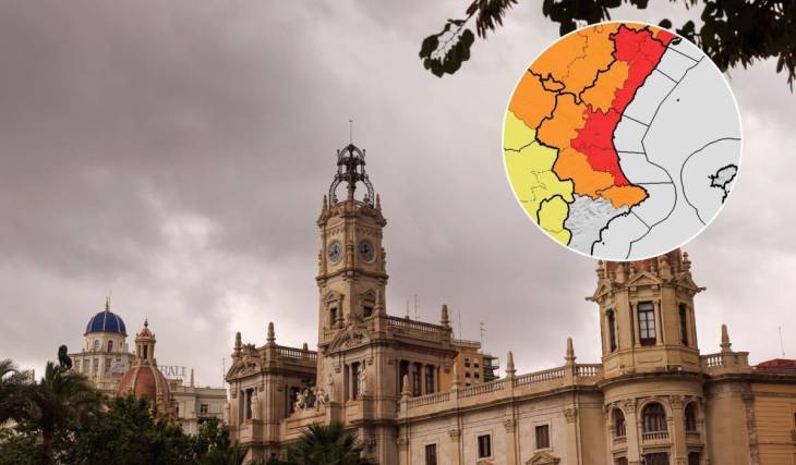 La AEMET activa la alerta roja por lluvias extremas en Valencia y Castellón: nivel máximo de aviso y hasta 250 l/m² en algunos puntos