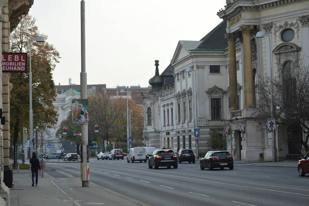 straße in wien im novemer