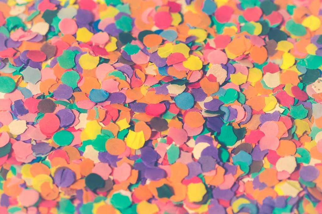 Colorful confetti, carnival in February