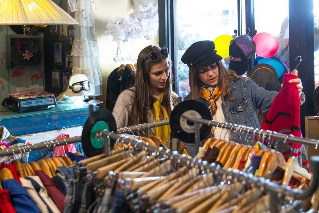 Women in a clothing store