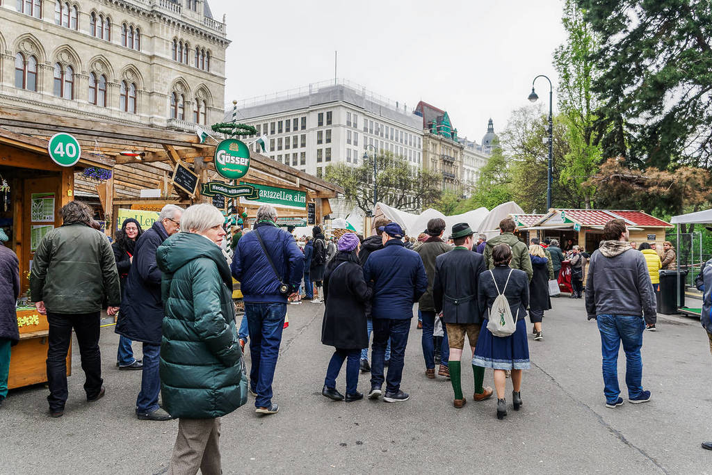 People at the Styrian Spring in front of City Hall