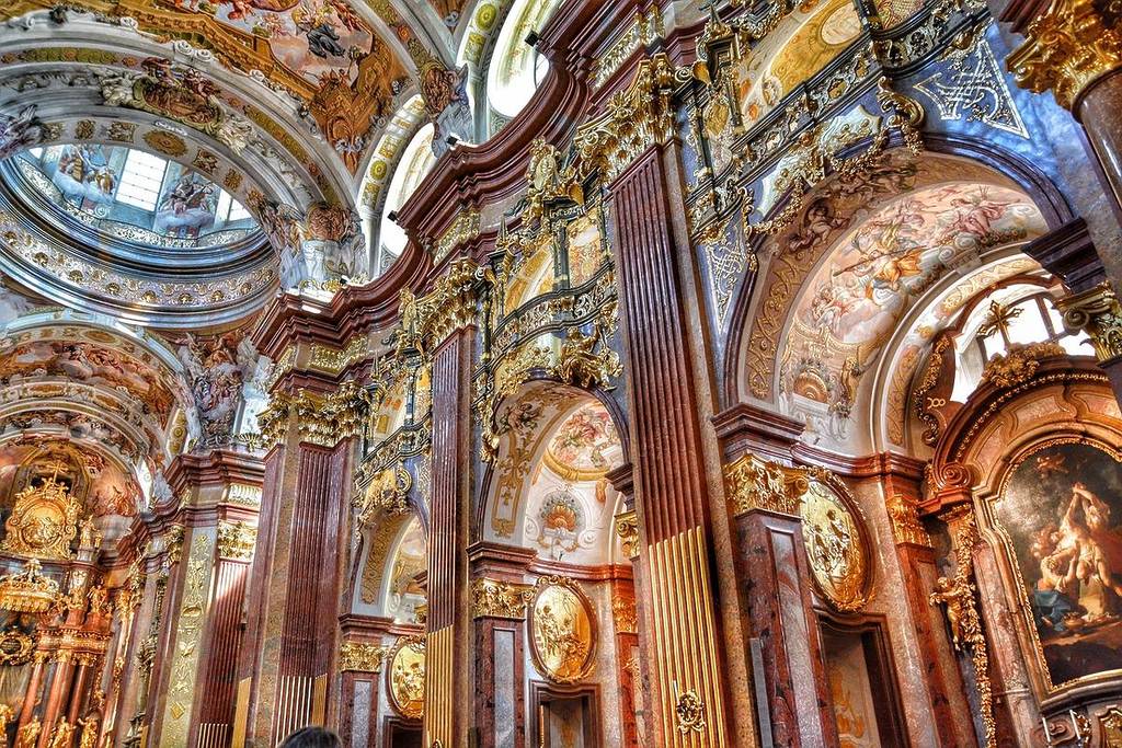 abbey church with stucco decorations