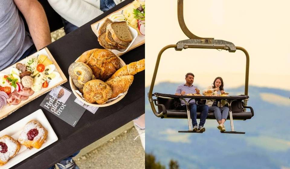 Nur eine Stunde von Wien entfernt, hoch über den Wäldern eines Skigebiets, könnt ihr ein Picknick in einer schwebenden Gondel genießen