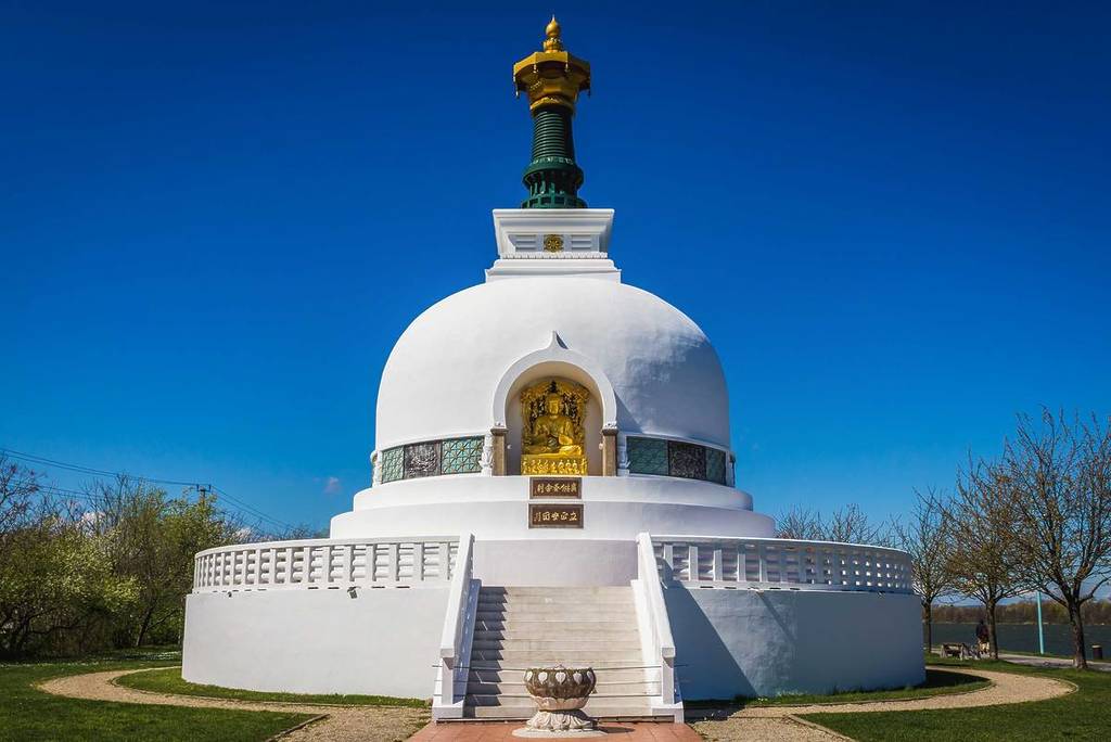 The Peace Pagoda on the Danube floodplains