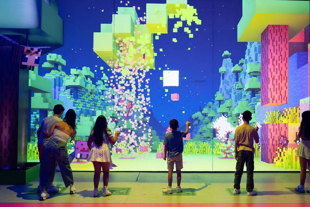 Interaktive Spiele auf der Minecraft Exhibition in Wien.