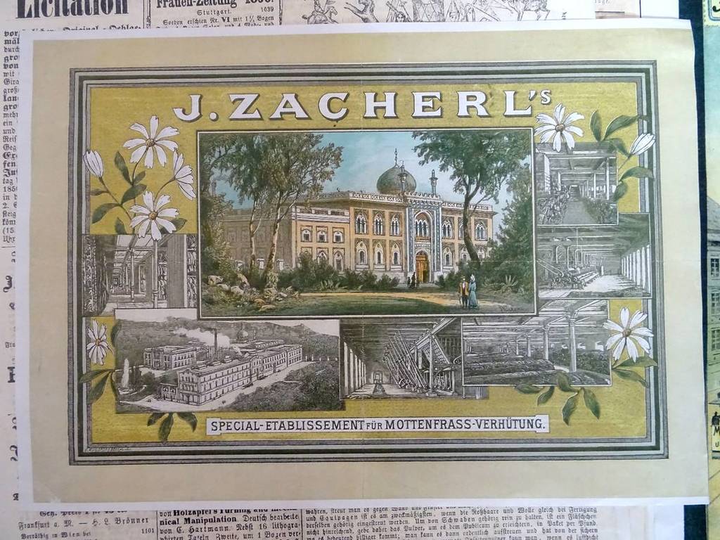 Werbung des Zacherl Insektenmittel
