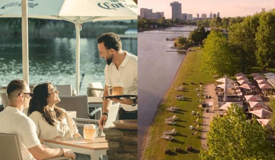 Just 20 minutes from Vienna’s city center: a new secret beach bar with skyline views, cocktails, barbecue, and a free sunbathing area right on the Danube