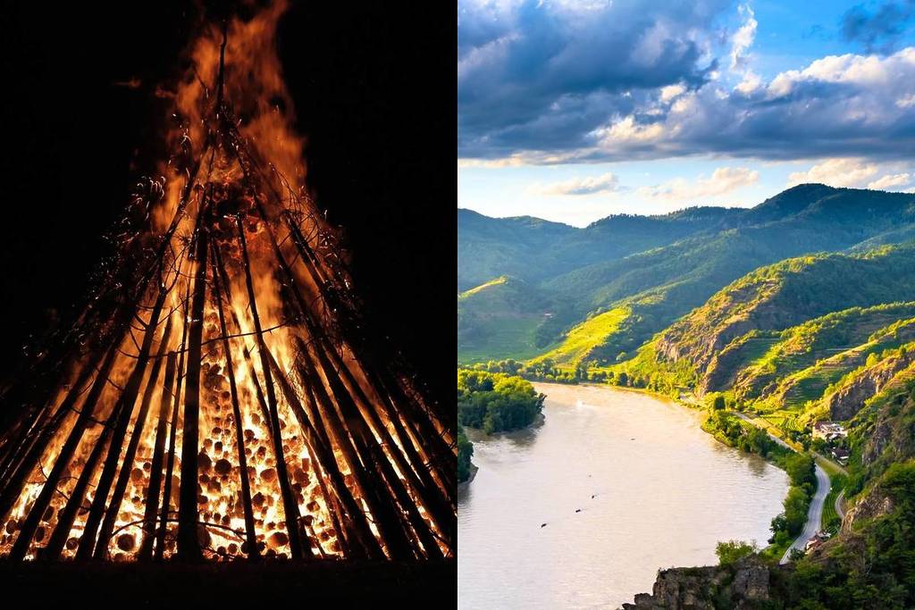 Entdecke das brennende Flusstal: Nur 60 Minuten von Wien entfernt findet am 20. Juni ein traditionsreiches Spektakel am Flussufer der Donau statt mit zehntausenden Lichtern