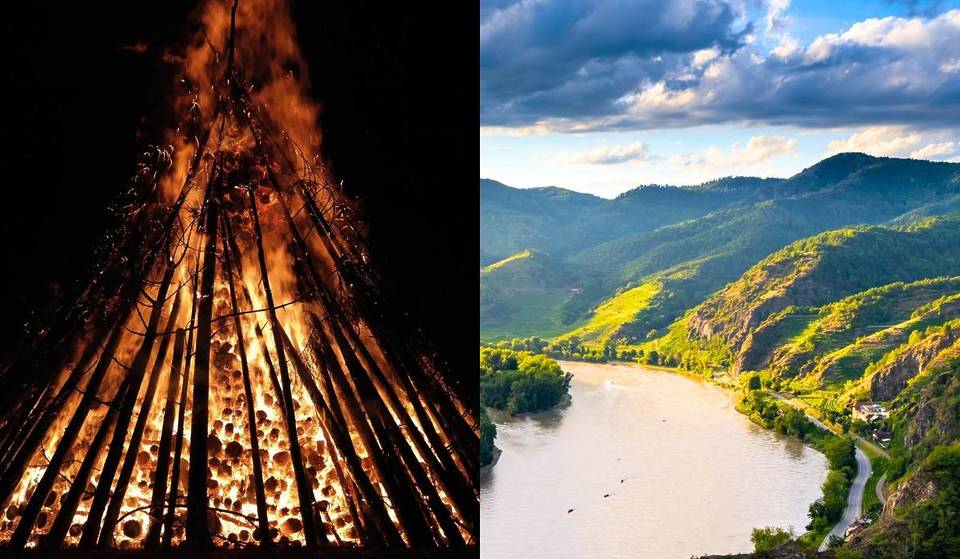 Entdecke das brennende Flusstal: Nur 60 Minuten von Wien entfernt findet am 20. Juni ein traditionsreiches Spektakel am Flussufer der Donau statt mit zehntausenden Lichtern