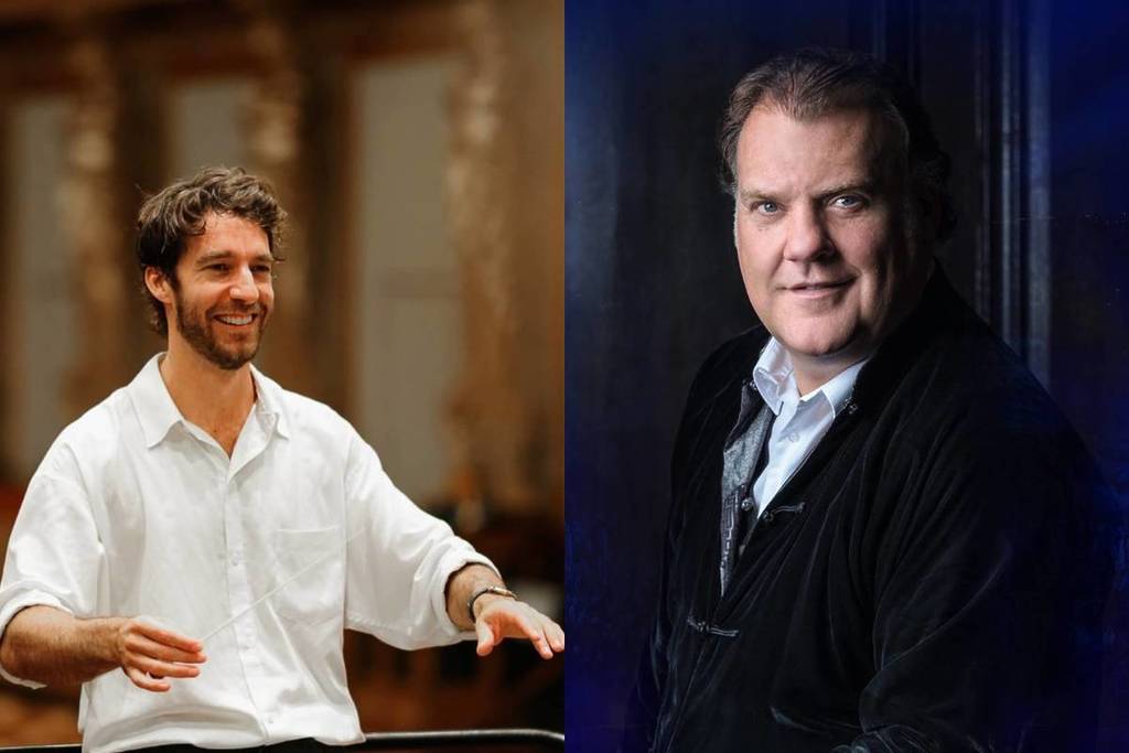 Conductor Lorenzo Viotti & soloist Sir Bryn Terfel at the Summer Night Concert at Schönbrunn Palace