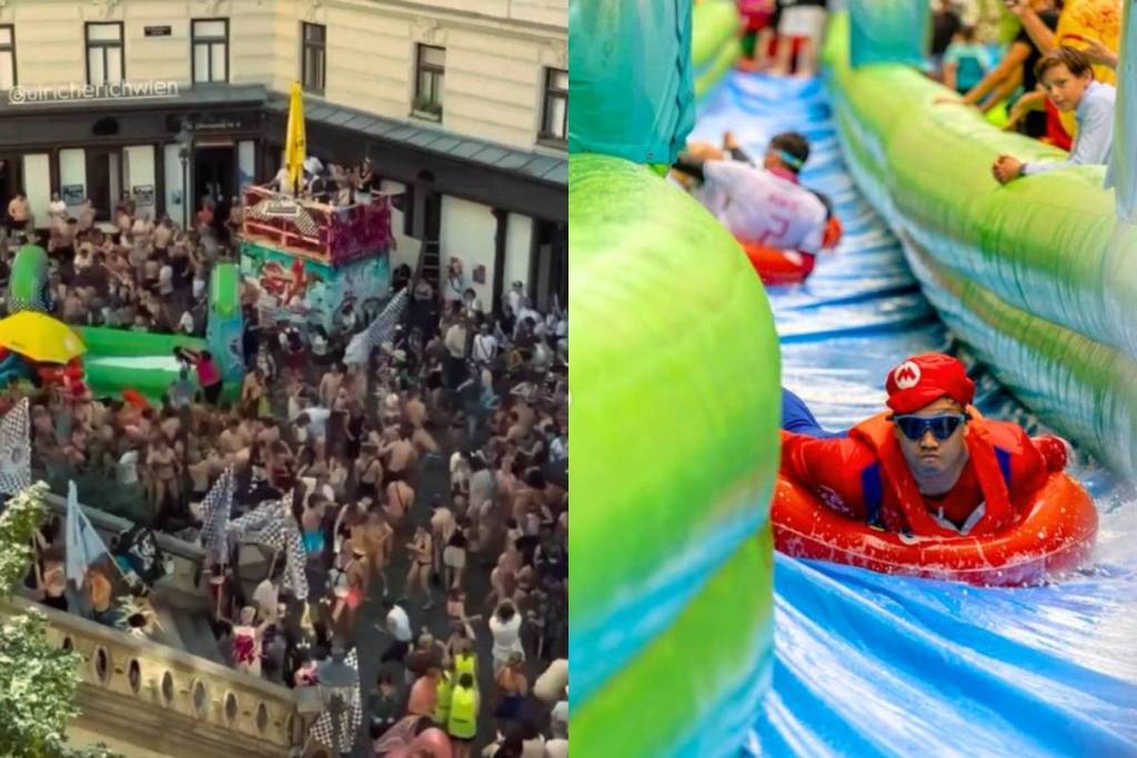 Mitten in Wien zu Riesen-Wasserrutsche und 30.000 Ballons für Wasserschlacht: Entdecke das verrückteste Event des Wochenendes in Wien bei freiem Eintritt