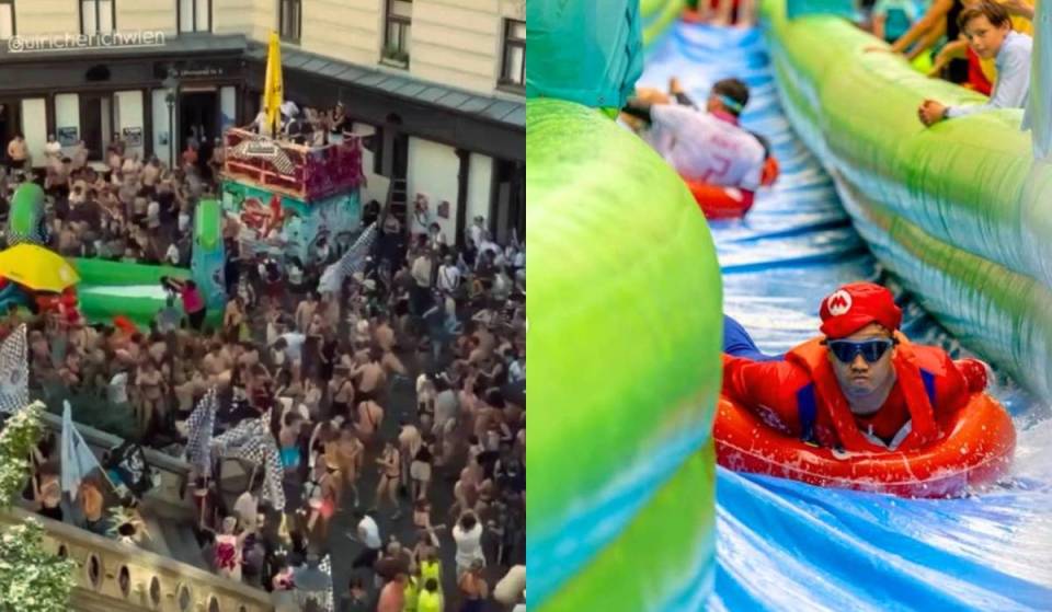Mitten in Wien zu Riesen-Wasserrutsche und 30.000 Ballons für Wasserschlacht: Entdecke das verrückteste Event des Wochenendes in Wien bei freiem Eintritt