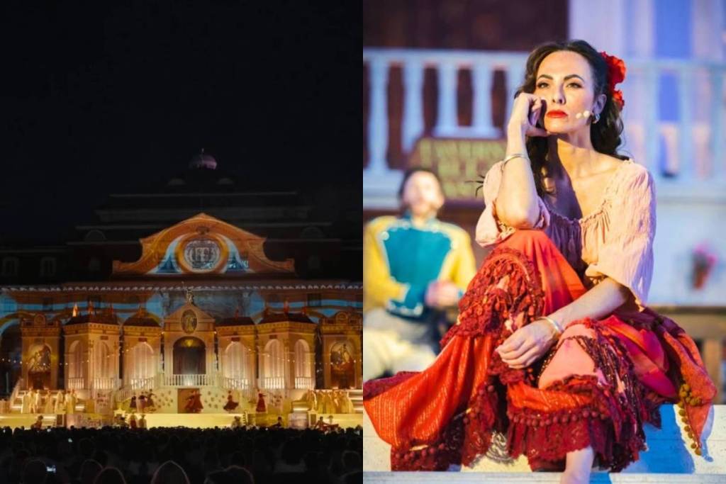 Mitten in Wien zu gigantischer Open-Air-Opernarena an 12 Abenden im Juli mit internationaler Starbesetzung und beeindruckendem Bühnenbild