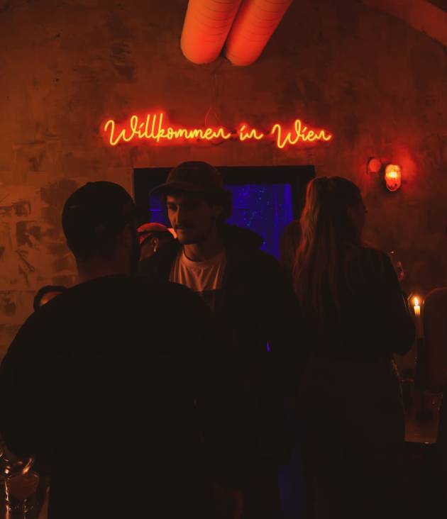 The main room at the Weltraumbar in Vienna