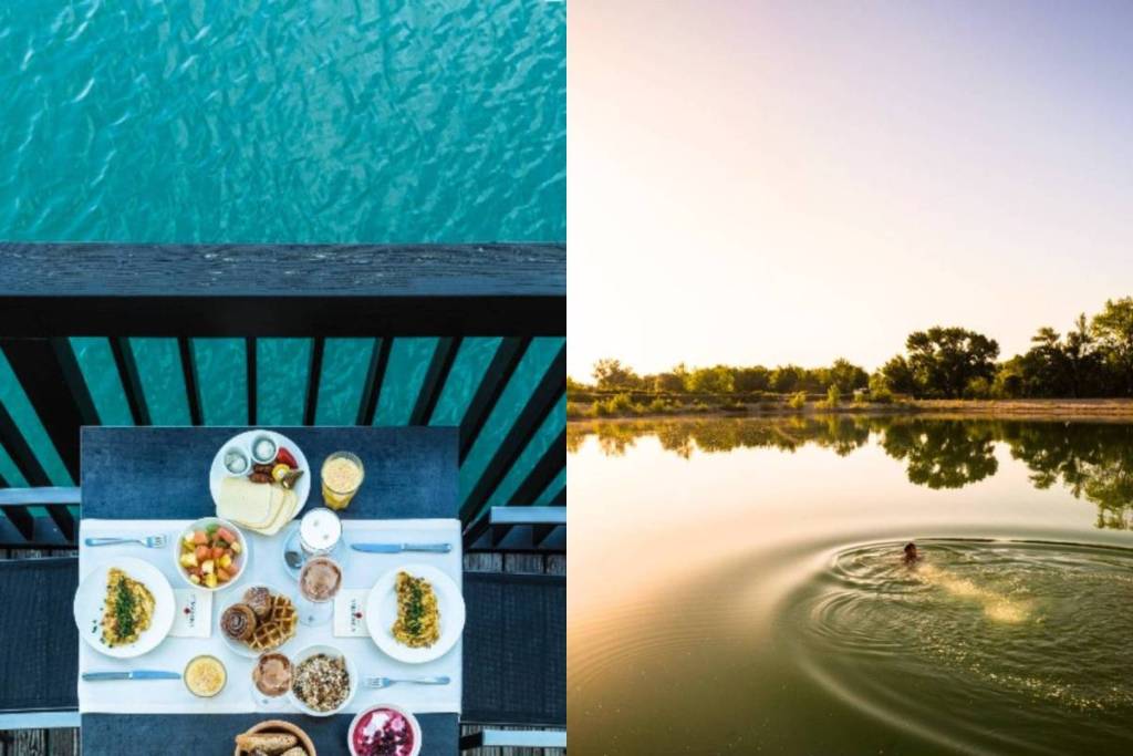 Just one hour from Vienna, enjoy a genuine beach vacation with wellness, 2,000 square meters of thermal water, an 8-hectare swimming lake, and a safari at this massive lake spa located near a UNESCO World Heritage Site