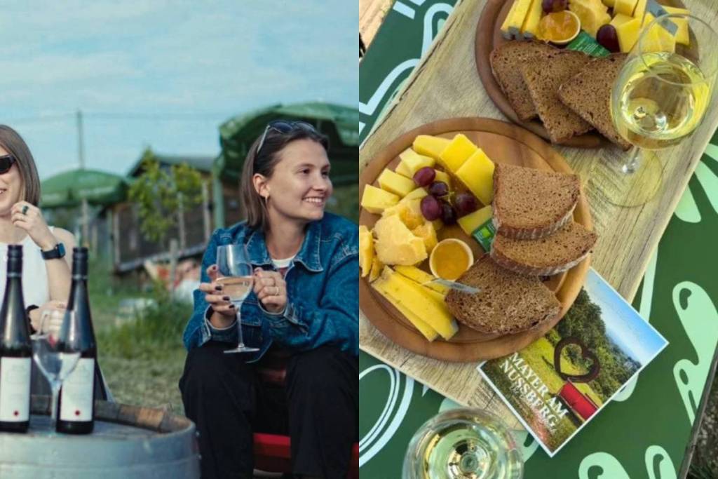 Just a 30-minute walk to a summer spot in the vineyards serving local wines and dishes: Discover this idyllic wine tavern with a view over the rooftops of Vienna