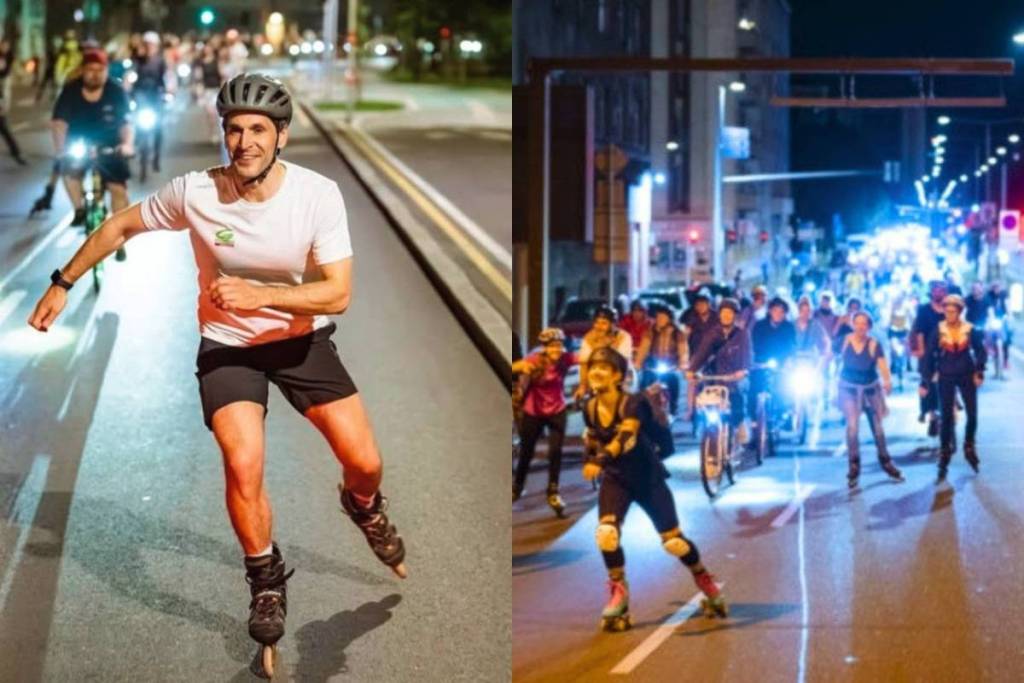 Nehme bei diesem Inlineskate-Event mit 3.000 Menschen auf Rollen teil und fahre jede Woche als kostenloses Workout durch Wien