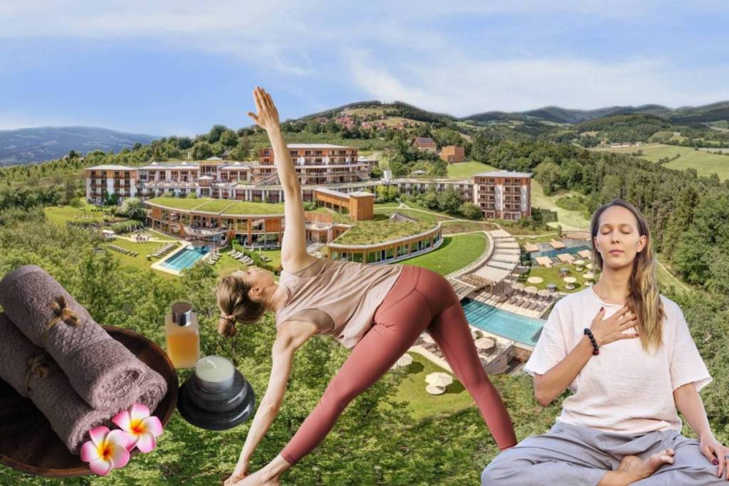 In unter 2 Stunden von Wien zu echtem Wellnessurlaub im Naturpark Pöllauer Tal mit 3.200 m² großem Wald-Spa im Grünen, Naturschwimmteich, Retreats, Sauna und Yoga- Angeboten in der  Steiermark