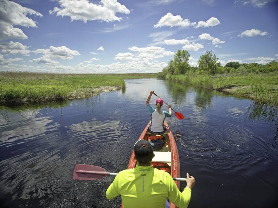 The national park can also be explored by canoe.
