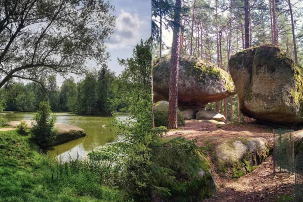 Beautiful ponds and unusual rock formations in Blockheide Nature Park