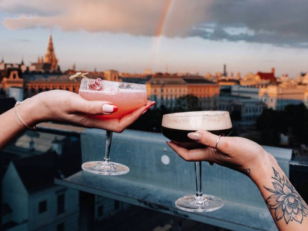 Great views and fantastic cocktails at “Der Dachboden”