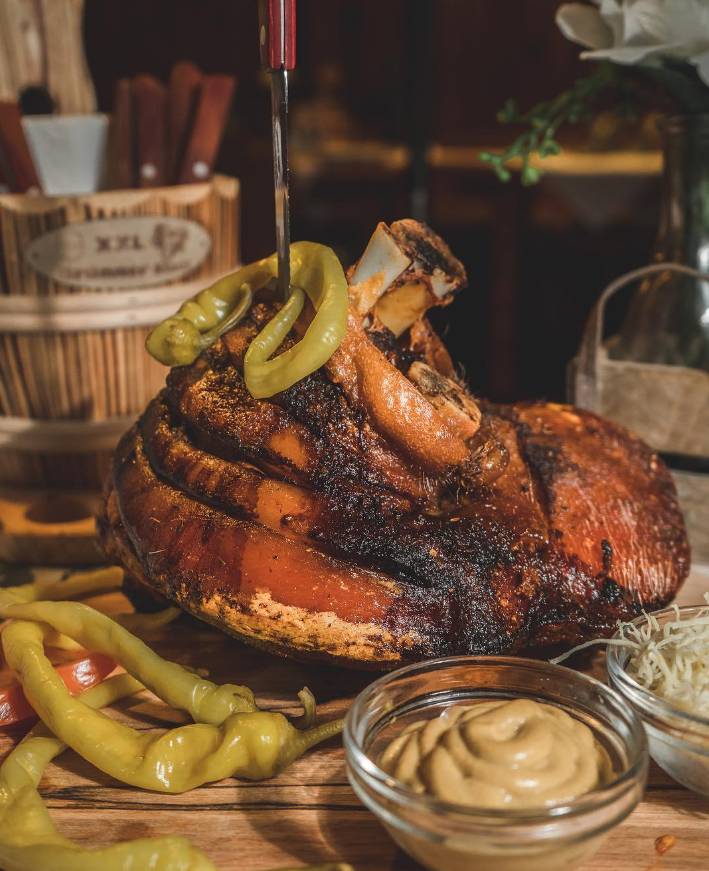 At Brünner, you can get XXL-sized pork knuckles