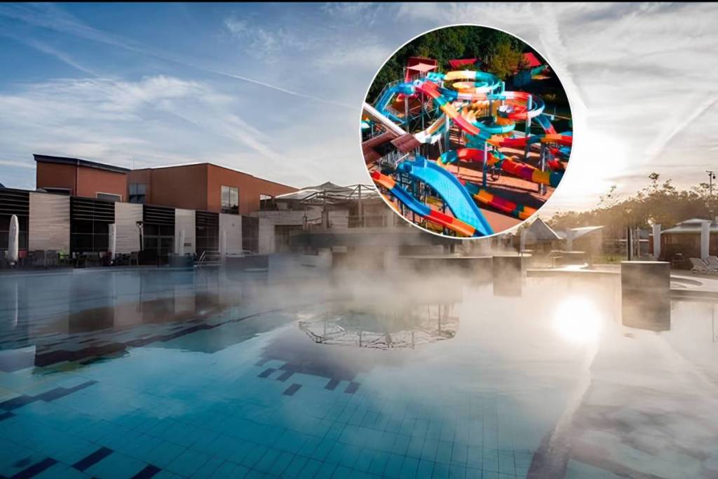 Just 2 hours from Vienna, a 54,000-square-meter thermal spa with its own boating lake and 17 slides awaits you