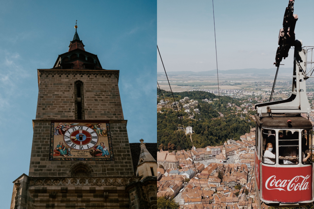 Die Schwarze Kirche und die Seilbahn in Brașov