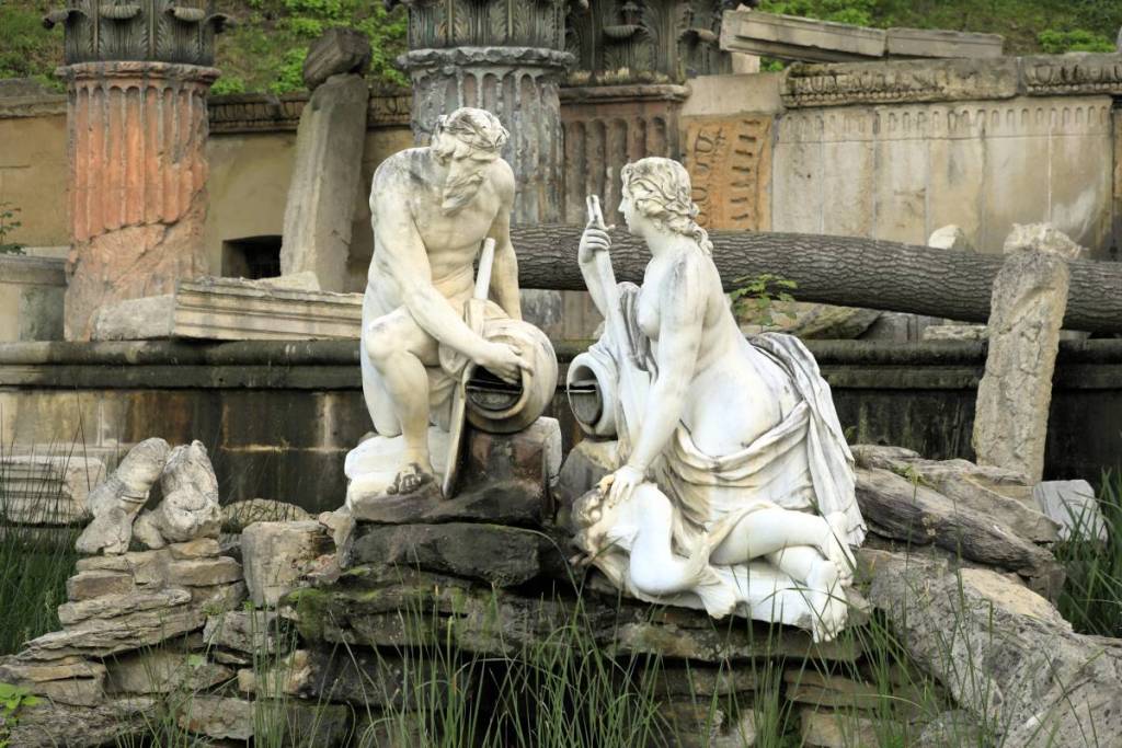 The river gods Enns and Danube in the Roman Ruin in Schönbrunn Palace Park