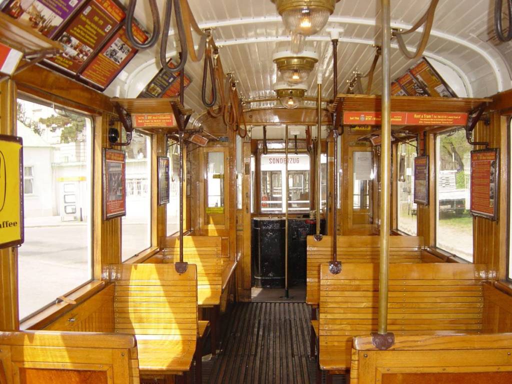 The interior of the historic tram on Heritage Day