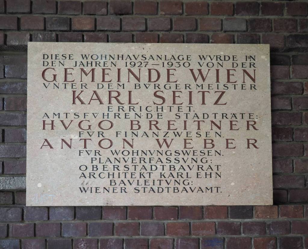 The developers of the Karl-Marx-Hof in Vienna’s Döbling district