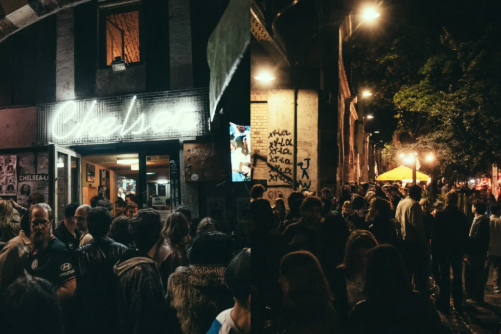 Die Bar Chelsea unter den Gürtelbahnbrücken
