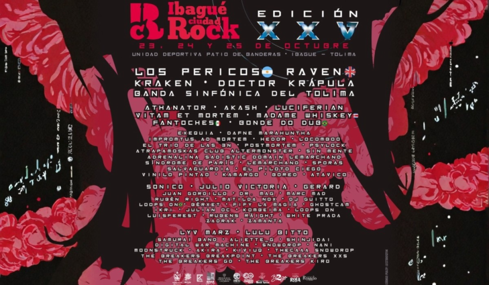 “Ibagué Ciudad Rock 2026”: el festival celebra sus 25 años con Los Pericos, cultura geek y fiesta electrónica